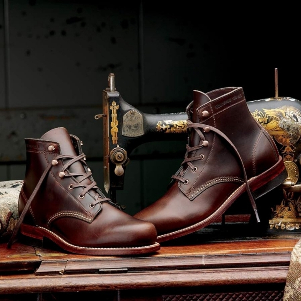 WOLVERINE Leather Brown 1000 MILE Ankle Boots